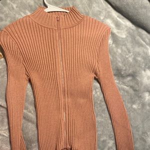 Pink zip up sweater